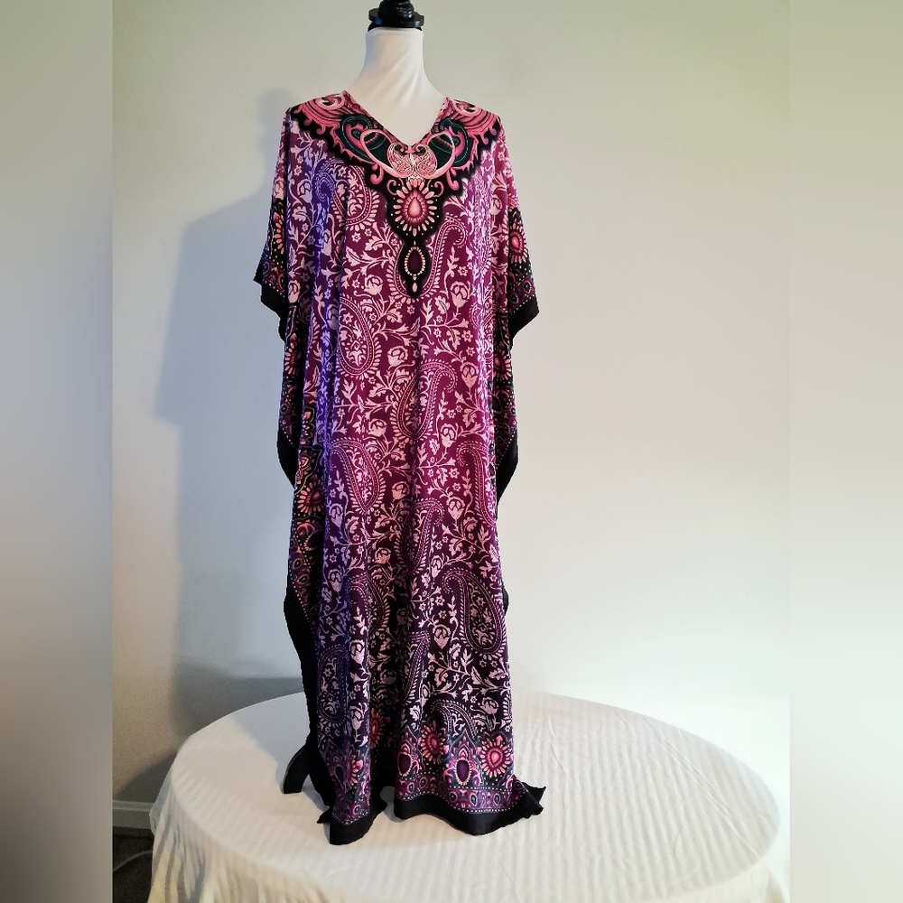 Lavish Purple and Black Caftan Dress